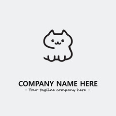 Cat character illustration black and white for logo company vector image
