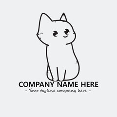 Cat character illustration black and white for logo company vector image
