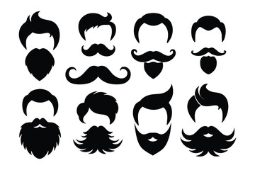 Facial Hair Icons Mustache and Beard Styles