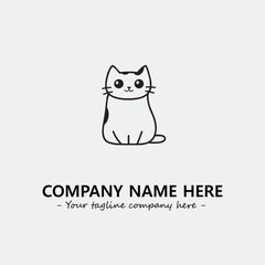 Cat character illustration black and white for logo company vector image

