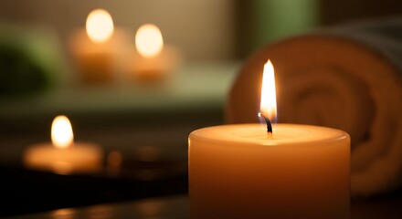 Warm Ambient Glowing Candlelight in Cozy Relaxing Room
