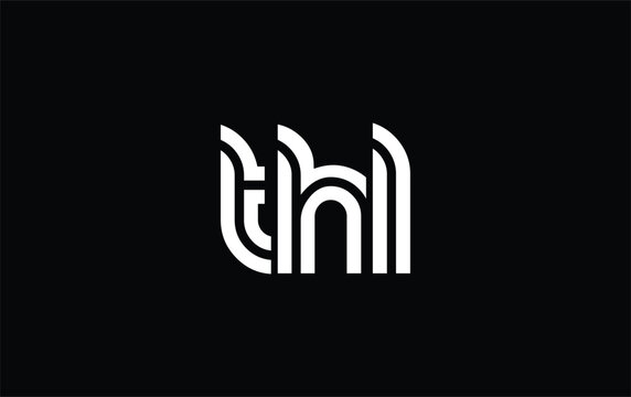 THL Creative Unique Modern Letter Logo Design. Stylized logo featuring a unique letter design, presenting abstract minimalist aesthetics and modern appeal.