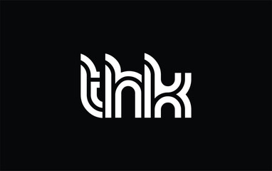 THK Creative Unique Modern Letter Logo Design. Stylized logo featuring a unique letter design, presenting abstract minimalist aesthetics and modern appeal.