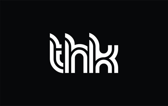 THK Creative Unique Modern Letter Logo Design. Stylized logo featuring a unique letter design, presenting abstract minimalist aesthetics and modern appeal.