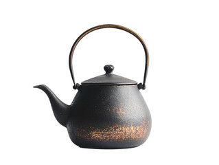 a black teapot with a handle