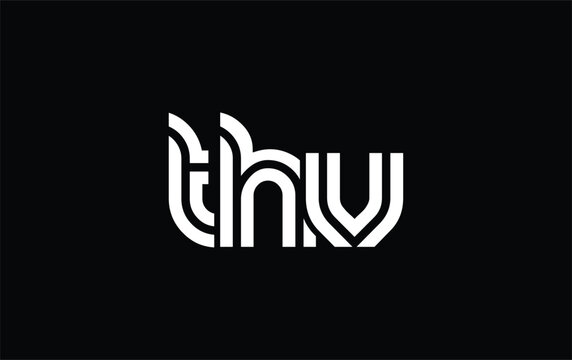 THV Creative Unique Modern Letter Logo Design. Stylized logo featuring a unique letter design, presenting abstract minimalist aesthetics and modern appeal.