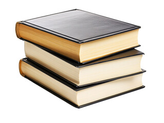 a stack of books with yellow pages