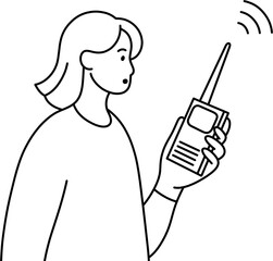 무전기 여 흑백