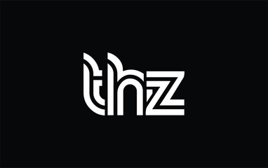 Naklejka premium THZ Creative Unique Modern Letter Logo Design. Stylized logo featuring a unique letter design, presenting abstract minimalist aesthetics and modern appeal.