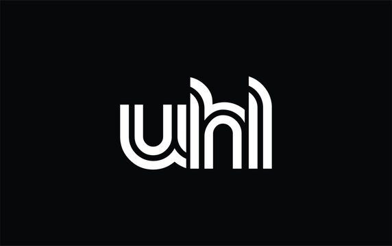 UHL Creative Unique Modern Letter Logo Design. Stylized logo featuring a unique letter design, presenting abstract minimalist aesthetics and modern appeal.