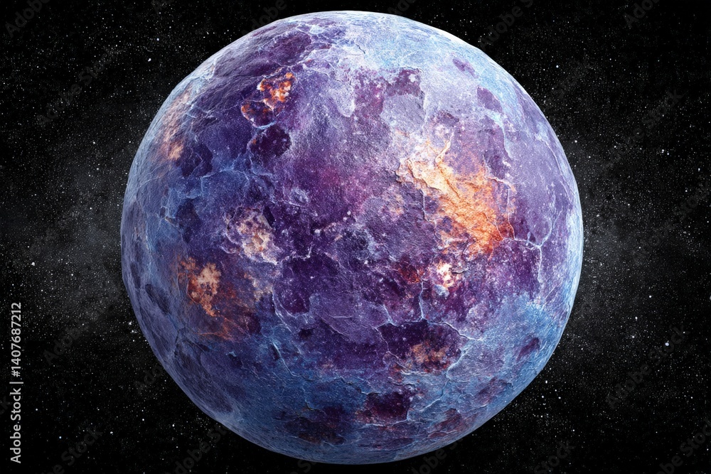 Poster exoplanet with vivid colors and unique texture captured in deep space