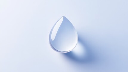 Fototapeta premium Single Water Droplet on Blue Background: Captivating Purity and Transparency in Minimalistic Photography
