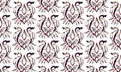 Motifs Ikat floral paisley embroidery floral. ikat ethnic Saree Sarong oriental pattern traditional.Ikat embroidery style abstract embroidery design for background,fabric,wrapping,clothing,wallpaper.