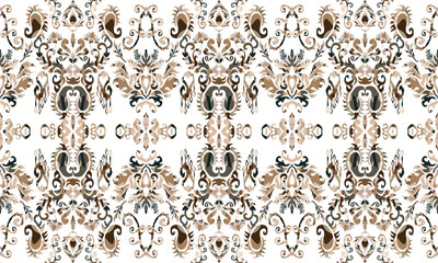 Motifs Ikat floral paisley embroidery floral. ikat ethnic Saree Sarong oriental pattern traditional.Ikat embroidery style abstract embroidery design for background,fabric,wrapping,clothing,wallpaper.