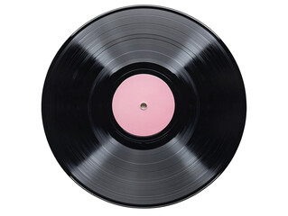 a black record with a pink label