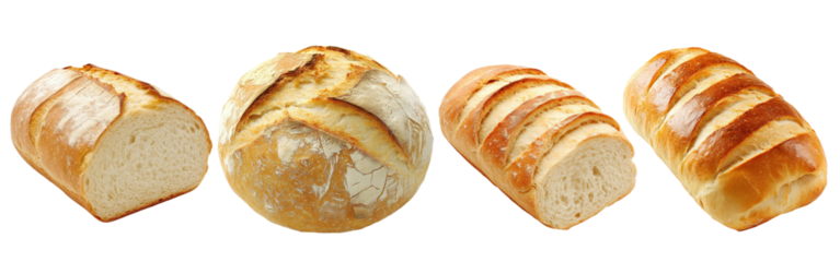 Freshly Baked Rustic Sourdough Loaf on Transparent Background
