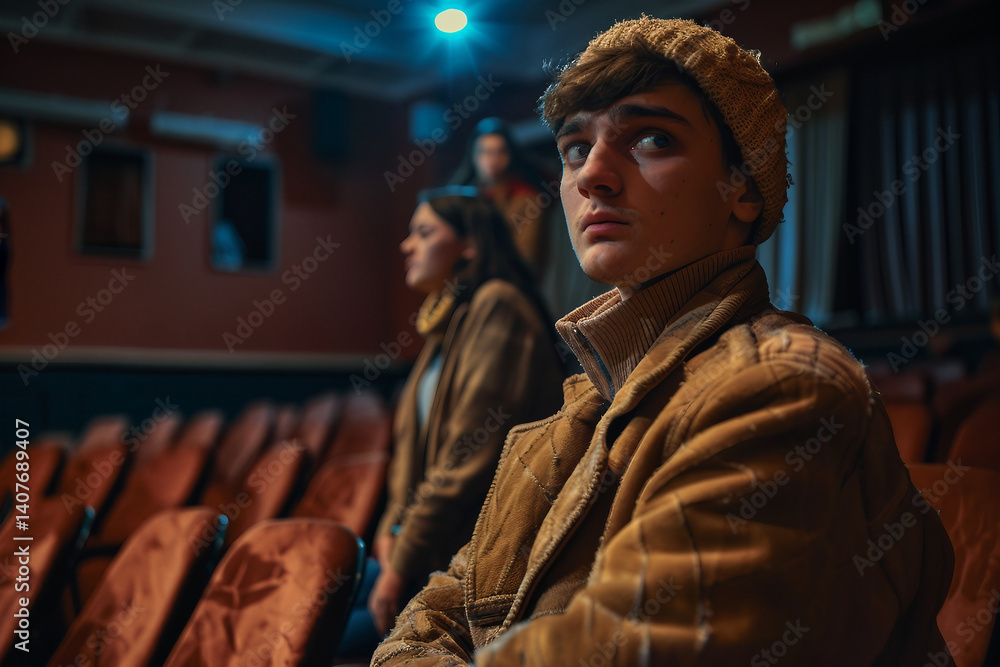 Poster ai generative image of creating a captivating atmosphere in the historic theater