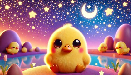 Cute little yellow duck 