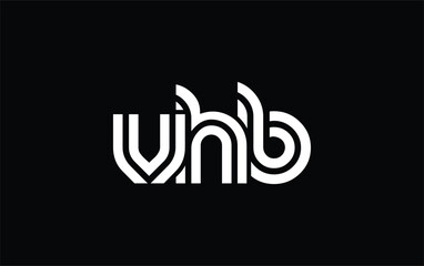 VHB Creative Unique Modern Letter Logo Design. Stylized logo featuring a unique letter design, presenting abstract minimalist aesthetics and modern appeal.