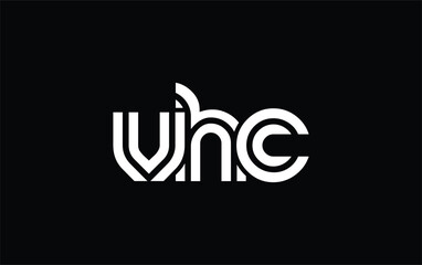 VHC Creative Unique Modern Letter Logo Design. Stylized logo featuring a unique letter design, presenting abstract minimalist aesthetics and modern appeal.