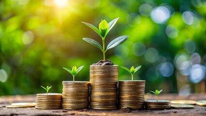 growing money chart in rise.