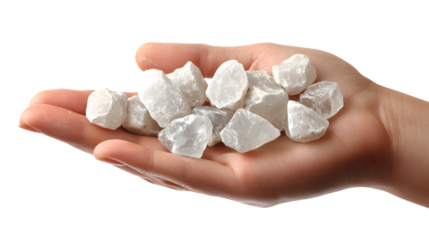 Detailed Close-Up Weather Photography of Hailstones Held in Hand