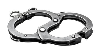 Professional Handcuffs Isolated on White Background for Law Enforcement Concepts