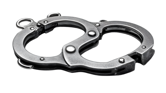 Professional Handcuffs Isolated on White Background for Law Enforcement Concepts