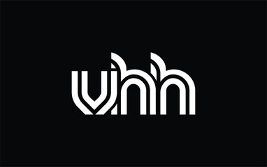 VHH Creative Unique Modern Letter Logo Design. Stylized logo featuring a unique letter design, presenting abstract minimalist aesthetics and modern appeal.