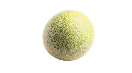 Juicy Ripe Melon on White Background in Tilted Position