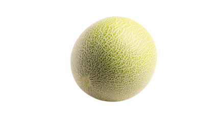 Juicy Ripe Melon on White Background in Tilted Position