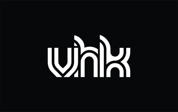 VHK Creative Unique Modern Letter Logo Design. Stylized logo featuring a unique letter design, presenting abstract minimalist aesthetics and modern appeal.