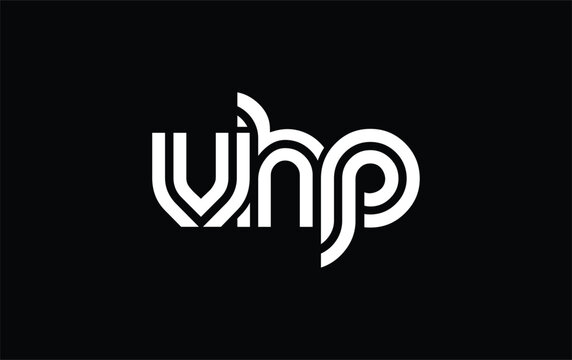 VHP Creative Unique Modern Letter Logo Design. Stylized logo featuring a unique letter design, presenting abstract minimalist aesthetics and modern appeal.