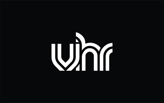 VHR Creative Unique Modern Letter Logo Design. Stylized logo featuring a unique letter design, presenting abstract minimalist aesthetics and modern appeal.