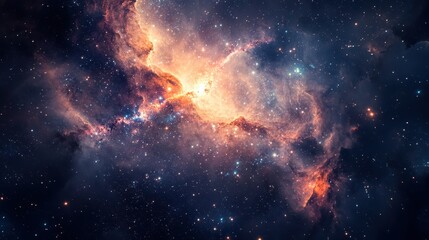 Cosmic silhouette of a human head surrounded by vibrant galaxies and nebulae in a dreamlike atmosphere