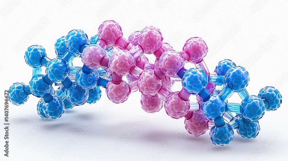Poster molecular structure: a 3d rendering of a double helix