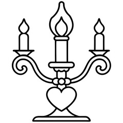 Timeless Heart Candle Outline