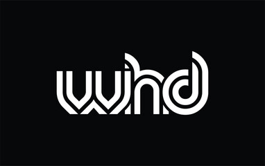 Obraz premium WHD Creative Unique Modern Letter Logo Design. Stylized logo featuring a unique letter design, presenting abstract minimalist aesthetics and modern appeal.