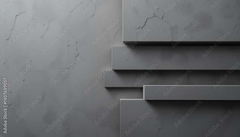 Poster modern abstract design elements interior space digital art minimalistic studio view textured concret