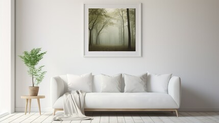 Fototapeta premium interior white photo frame