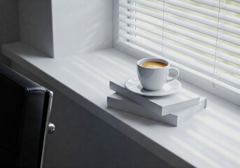 Coffee and book by the window