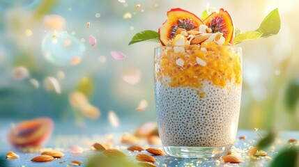 Colorful smoothie dessert drink image