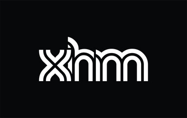 XHM Creative Unique Modern Letter Logo Design. Stylized logo featuring a unique letter design, presenting abstract minimalist aesthetics and modern appeal.