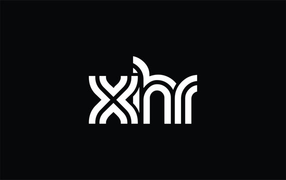XHR Creative Unique Modern Letter Logo Design. Stylized logo featuring a unique letter design, presenting abstract minimalist aesthetics and modern appeal.