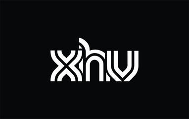 XHV Creative Unique Modern Letter Logo Design. Stylized logo featuring a unique letter design, presenting abstract minimalist aesthetics and modern appeal.