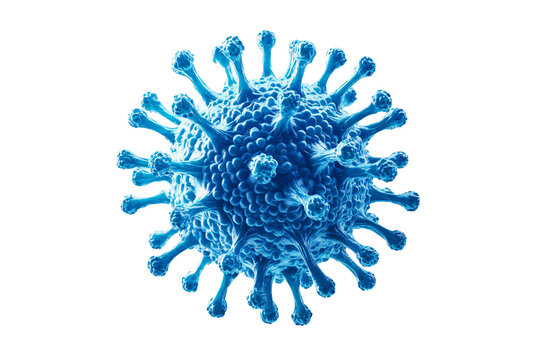 a blue virus with white background