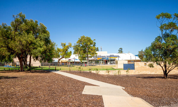 A View to Aquamotion Swimming Pool Building From Bert Tongo Park, Wanneroo, Australia, 24 March 2020