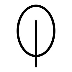 Illustration of a black leaf icon on a white background