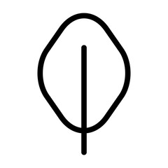 Illustration of a black leaf icon on a white background