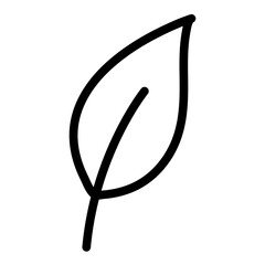 Illustration of a black leaf icon on a white background